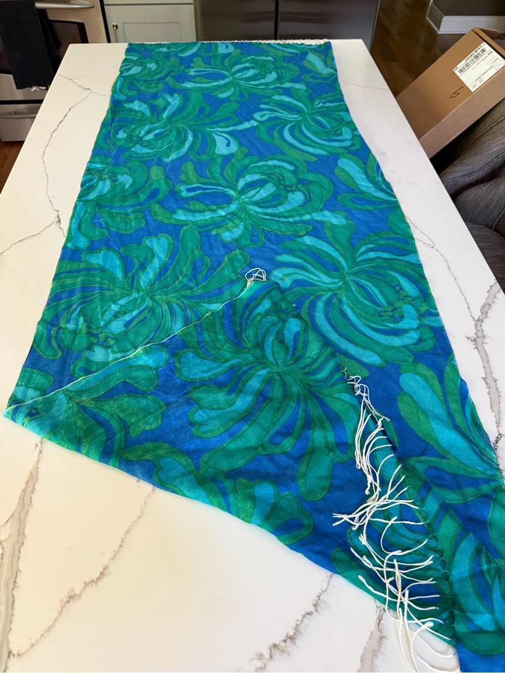 Swirl print scarf or wrap